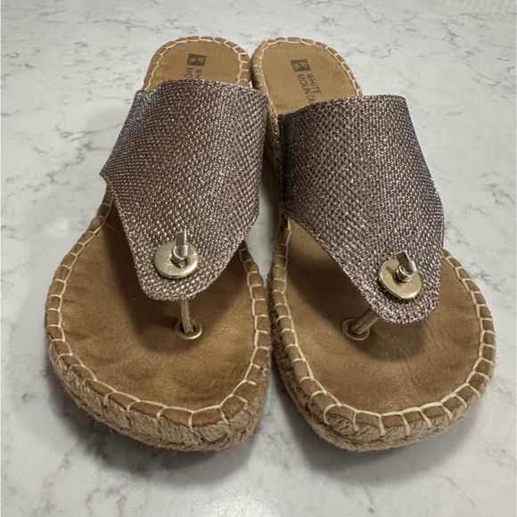 White Mountain Shoes - White Mountain Metallic Espadrille Sandals